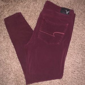 AE Burgundy Jeggings